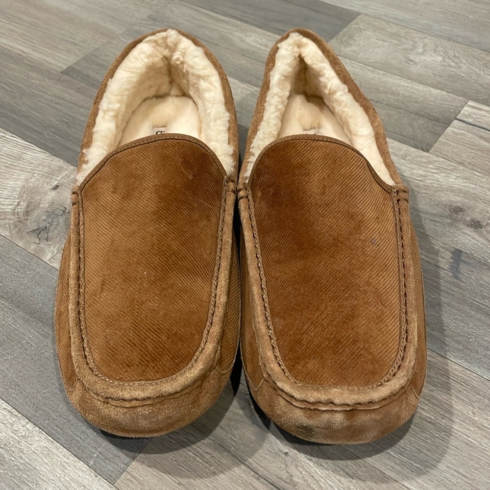 Ugg Chestnut Suede Ascot Corduroy II Slip On Slippers for Men